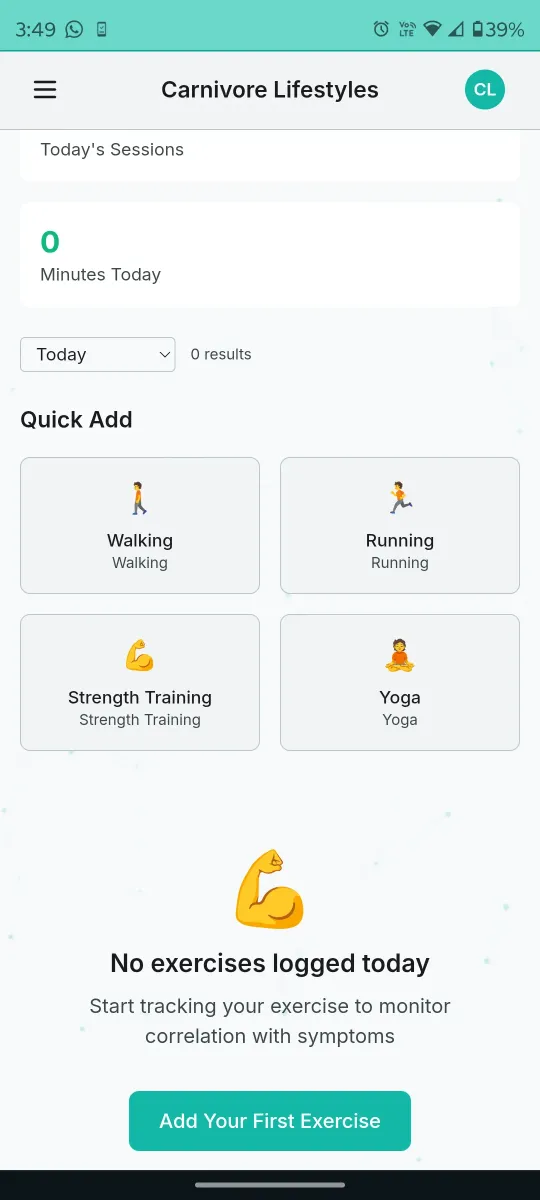 Exercise quick-add for humans